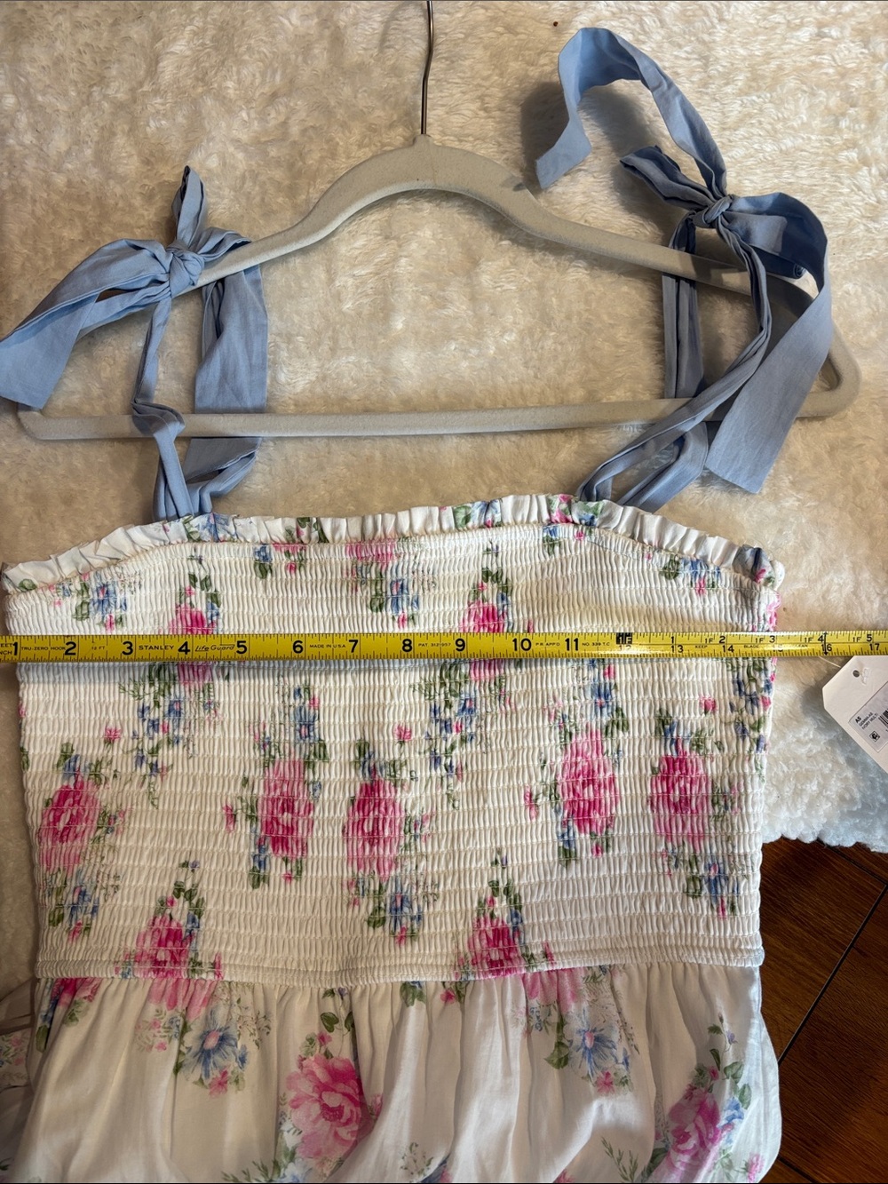 Altar’d State Gemma White Floral Tie-Shoulder Sundress Large New - Picture 8 of 8